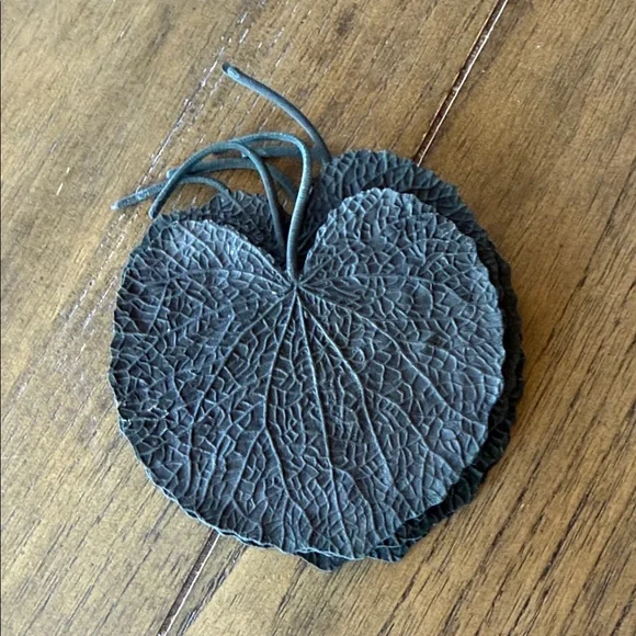 Set of 6 Vintage Rubber Leaf Shaped Coasters John P Gleason Los Angeles 1950's - Picture 6 of 7